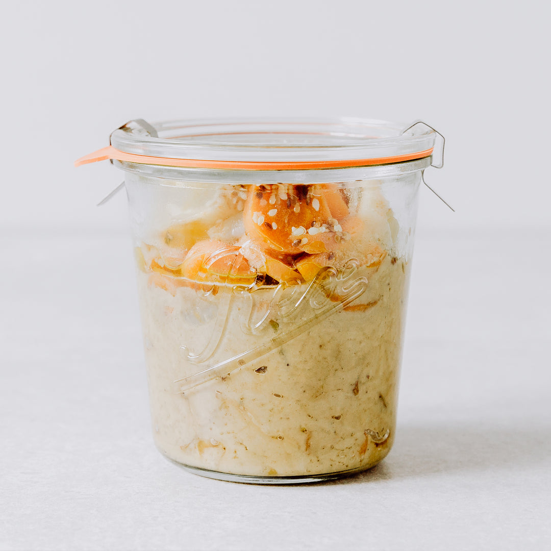 Hummus mit Ofengemüse und Feta